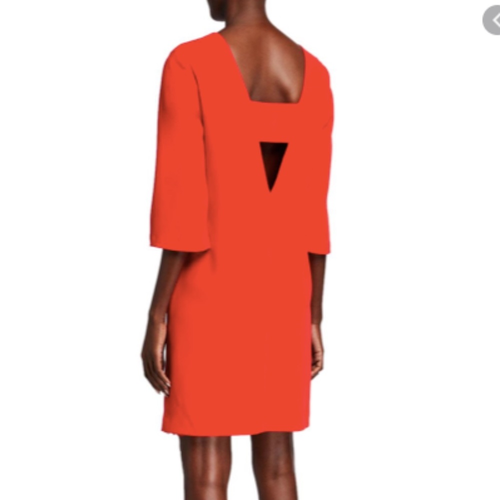 Trina Turk Orange Sheath Dress with Square Neck